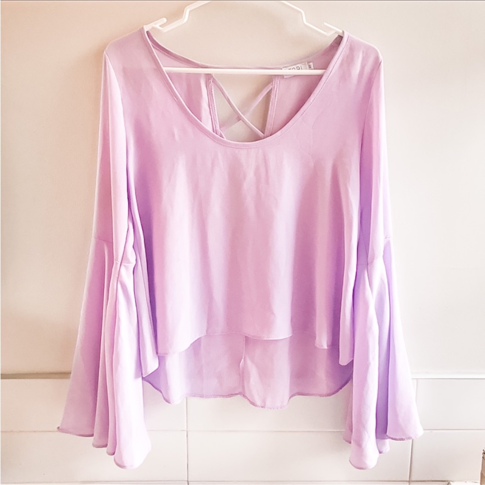 Purple Bell Sleeve Shirt